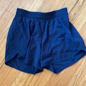 Lululemon Navy Hotty Hot High-Rise Lined Short 4”